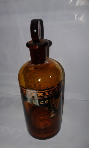 Antiguo Envase Farmacia Laboratorio Baquelita 250 Ambar 0