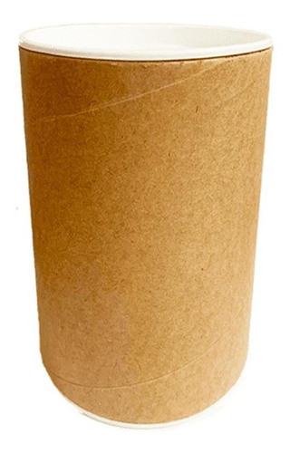 Tubo Lata Kraft Tampa Branca Massari 8x12cm 1und 1
