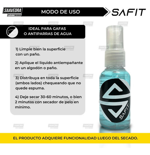 Líquido Antiempañante Antiparras Antifog Snorkel 30 Ml X3 U 1
