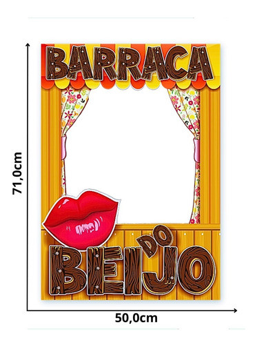 Placa Moldura Barraca Beijo Tirar Foto Festa Junina 1