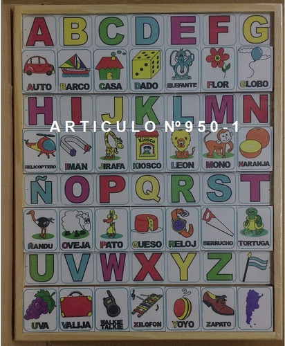 Abecedario Fichas  Letra Palabra Madera Hjklmn 1