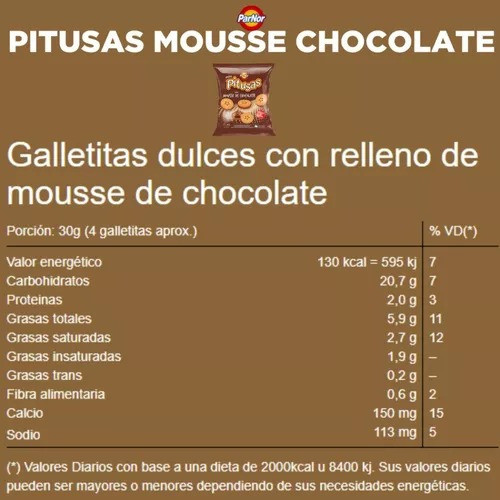Galletitas Pitusa Mousse X6 Unidades *golosinas Del Sur* 1