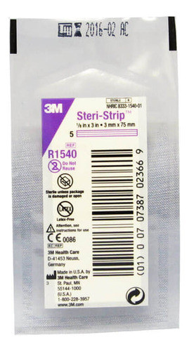 Steri Strip Sutura 3m 1540 3mm X 75mm (venta X Unidad) 0