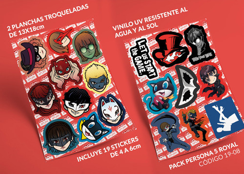 Pack Stickers Persona 5 Royal Vinilo Apum Termos Celus 1