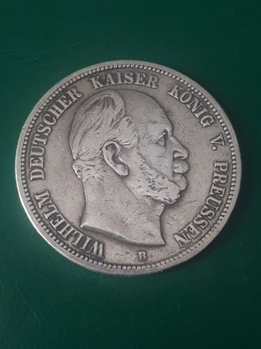 Alemania Prussia 1876 5 Marco Plata Estado Muy Bueno 1