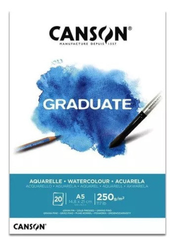 Block Canson Graduate Acuarela 250gr. A5 Serviciopapelero 0