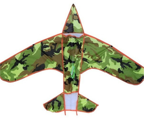 Barrilete Avion Camuflado Cometa Mediano Facil De Volar Tela 0