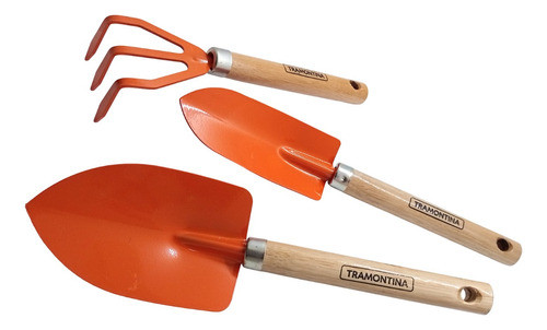 Kit De Jardín 3 Piezas Metal Palitas Y Rastrillo Tramontina 0