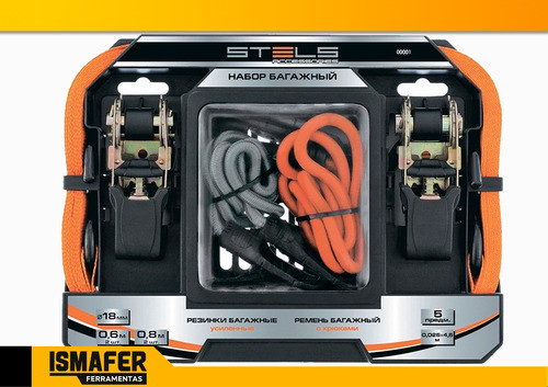 Cinta Catraca P/ Amarração 18 Mm Com Elástico 5 Peças Stels 1