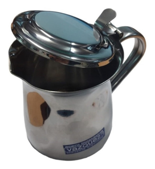 Jarra Lechera Vazquez N°4 750 Cm3 Inox Para Maquina C/ Tapa 1