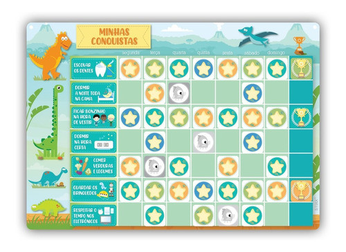 Quadro De Comportamento Infantil - Dinossauros - Stixx® 0