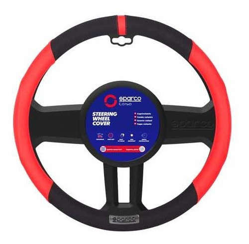 Cubre Volante Auto Universal Sparco Cuero Negro/rojo Edition 1