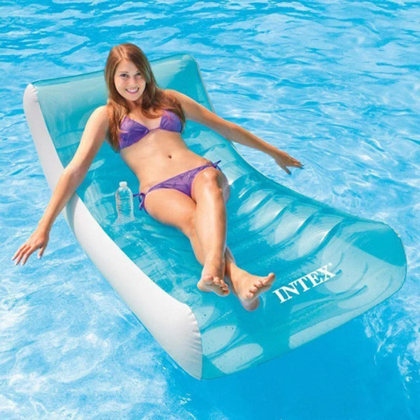 Colchão Inflável Boia Piscina Ibiza Com Porta Copos Intex 1