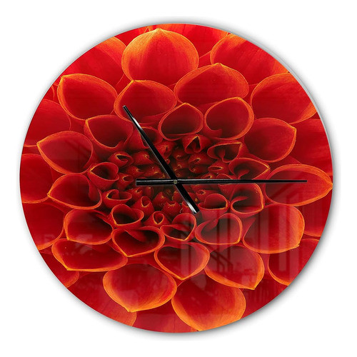 Designq 'close Up Orange Flower Petals ' Reloj De Pared Mode 0