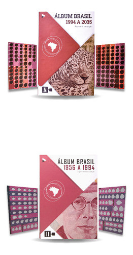 2 Álbuns De Moedas Do Real 1956 A 2035 Oferta 0