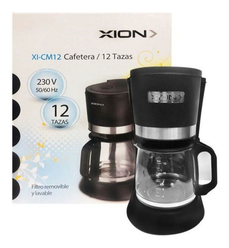 Cafetera Xion 12 Tazas 800w Con Filtro Permanente Cm12 0