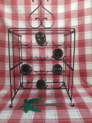 Porta Vinos En Hierro Antiguo Vintage Para 12 Botellas 1
