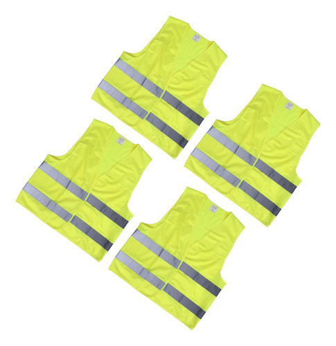 4 Peças De Colete De Segurança De Alta Visibilidade Com Faix 1