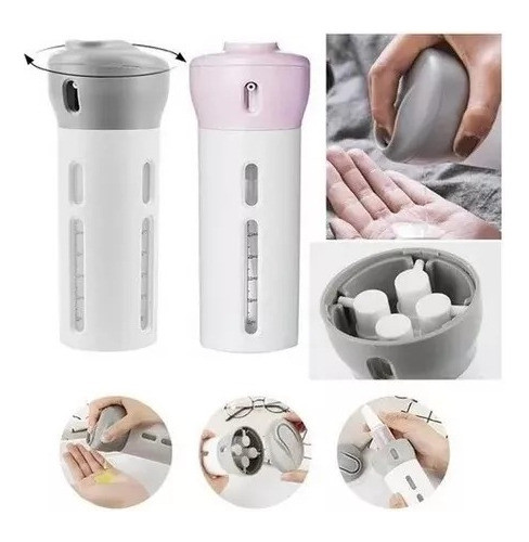 Kit Viagem Dispenser Portátil 4 Em 1 Banho Porta Shampoo 475 0