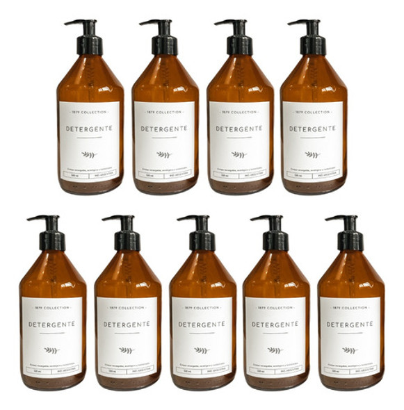 9 Dispensers Dosificador Vidrio Ambar 500ml A Elección 0
