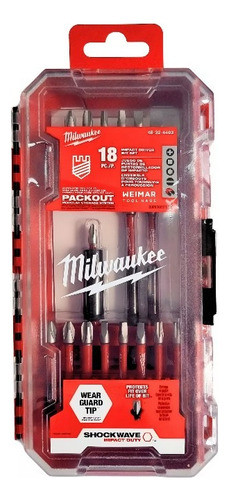 Set Puntas Alto Impacto Milwaukee 18 Pz 48-32-4403 C/estuche 0