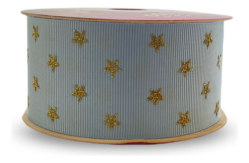 Fita De Gorgurão Decore Glitter Estrela Azul | 10 Metros 1