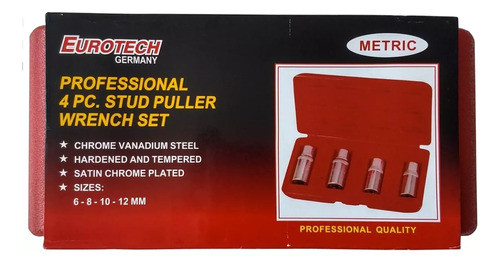 Juego Extractor De Espárragos Metric 6, 8, 10, 12mm Eurotech 1