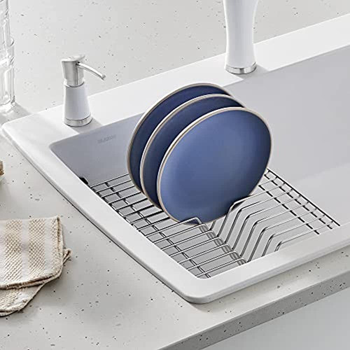 Blanco 236431 Diamond Estante Flotante Para Platos De Acero 1