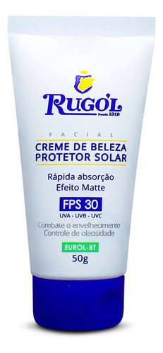 Rugol Protetor Solar Fps30 Creme De Beleza Facial Com 50g 0