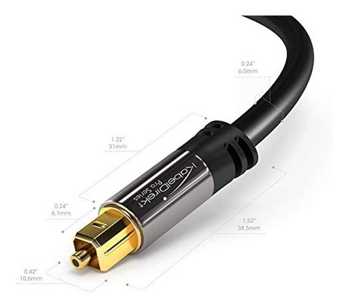 Cable De Audio Digital Óptico Kabeldirekt (10 Pies) De Fibra 1
