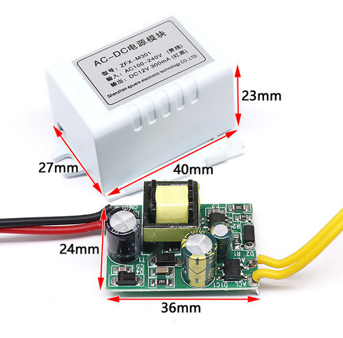Mini Fonte De Alimentação 12v 300ma Zfx-m301 Automação Nfe 1