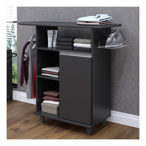 Tábua De Passar Com Balcão 1 Porta Giovana Preto - Lumil 1