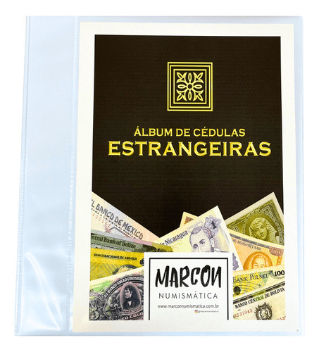 Álbum Branco Para Coleções Numismáticas Cédulas Estrangeiras 0