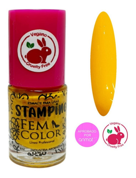 Esmalte Para Stamping Deco Nails Amarillo Fem Color Lefemme 0