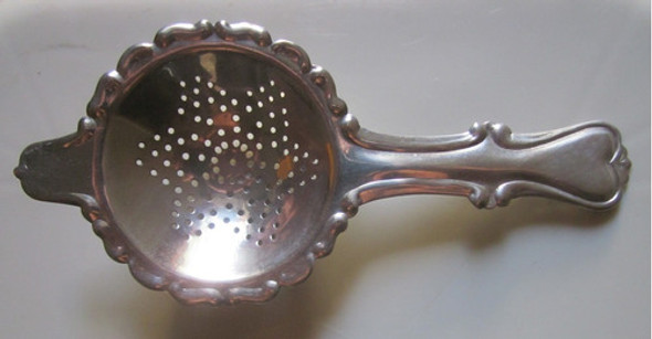 Hermoso Colador De Te Antiguo Baño De Plata 0