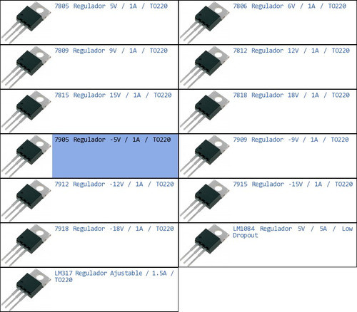 Pack 20x 7905 To220 Regulador -5v 1a-p 1