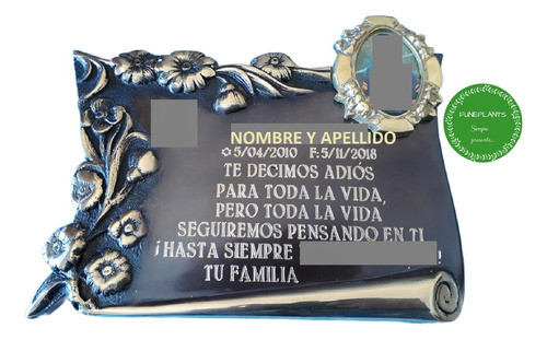 Placa De Bronce N° 15 B Porteña  Con Foto Esmaltada 6 X 9 Cm 1