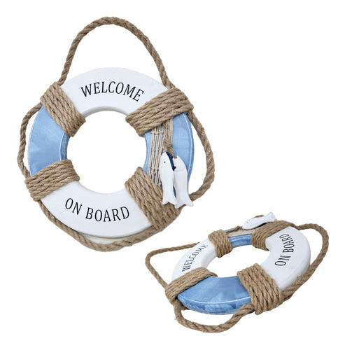 Salvavidas Marino Decorativo Madera 20cm Diam+ Soga X 2cm Pr 0