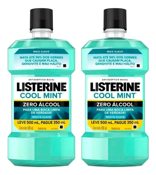 Kit 2 Unidades Enxaguante Bucal Listerine Cool Mint  Zero Lc 0