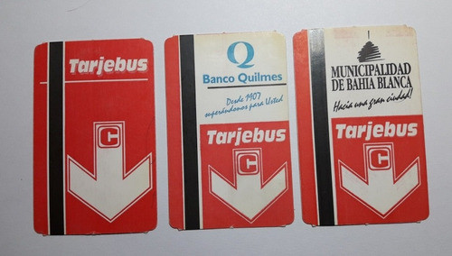 Lote 3 Tarjetas Transporte Municipalidad Bahia Blanca Y Otro 0