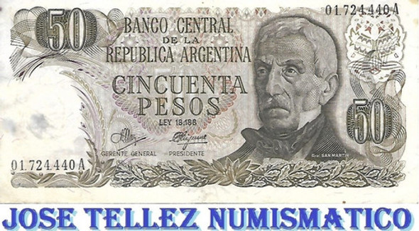 Bottero 2363 50 Pesos Ley 18188 Serie A Mb- Palermo 0