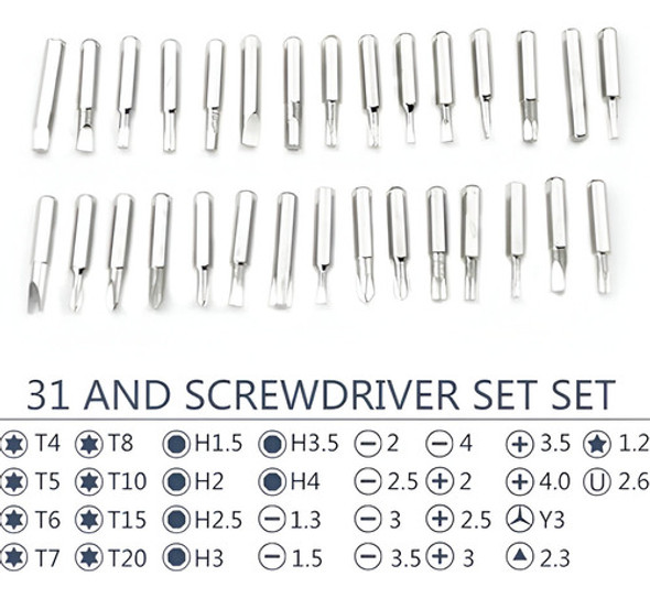 Kit 31 En 1 Destornillador Herramienta Torx Hexa Philips Etc 1
