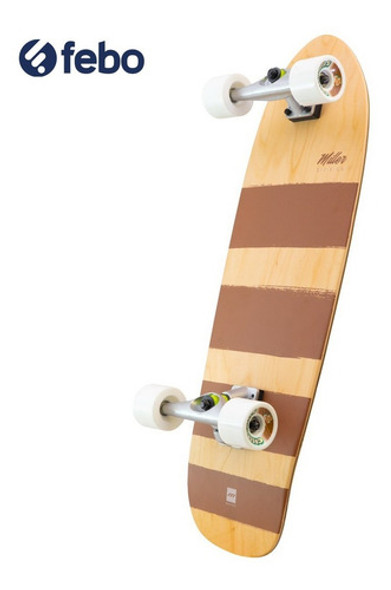 Skate Miller Backside 31.5 Tabla 10'' Madera Líneas Marrones 1 Skate Miller Backside 31.5 Tabla 10'' Madera Líneas Marrones 1