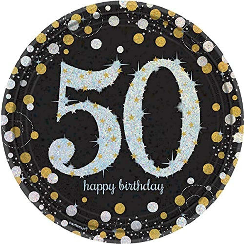 Amscan Pack Of 8 50 Sparkling Celebrations Oro Prismatic Rou 0