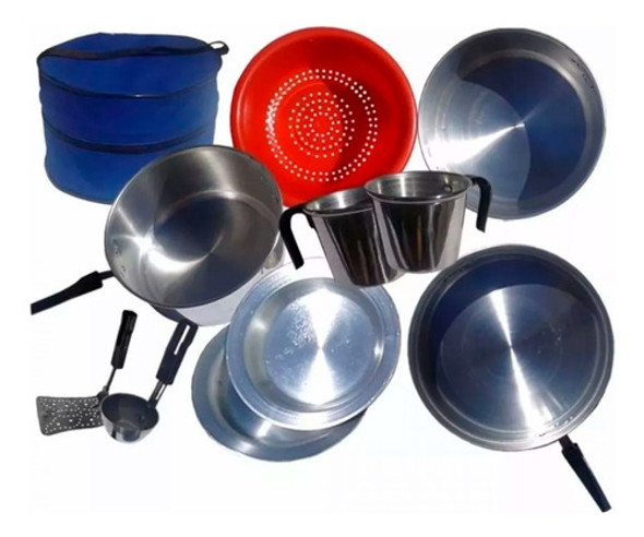 Marmita 2 Personas Mochilero Camping Set D Cocina 12p Brogas 1