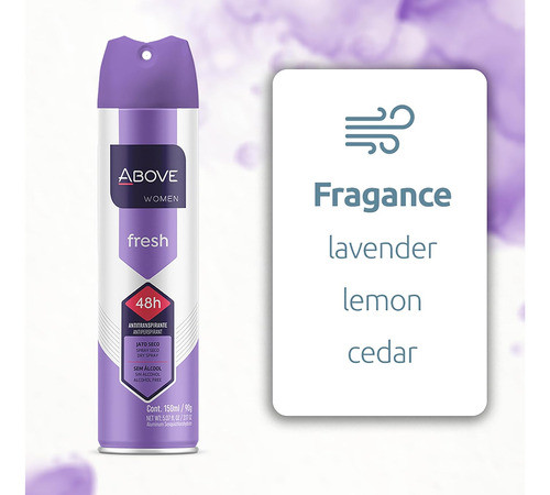 Kit 3 Desodorante Feminino Above Fresh 48h 150ml 1
