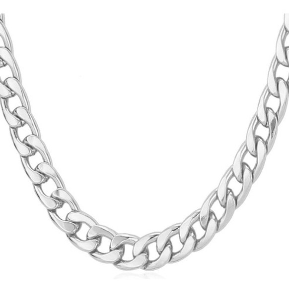 Hombres Cadena Grande Punk Hip Jewelry Platinum Plateado 0