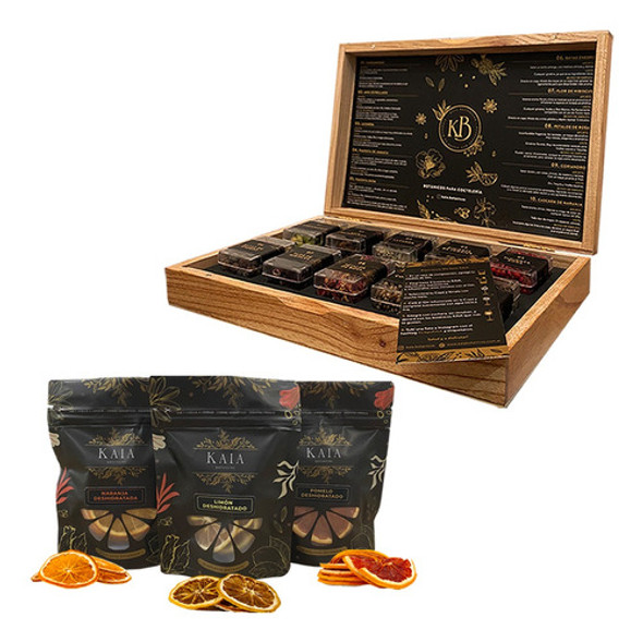 Kit Gin Tonic Caja Mixologia Kaia X10 Botanicos +cítricos X3 0
