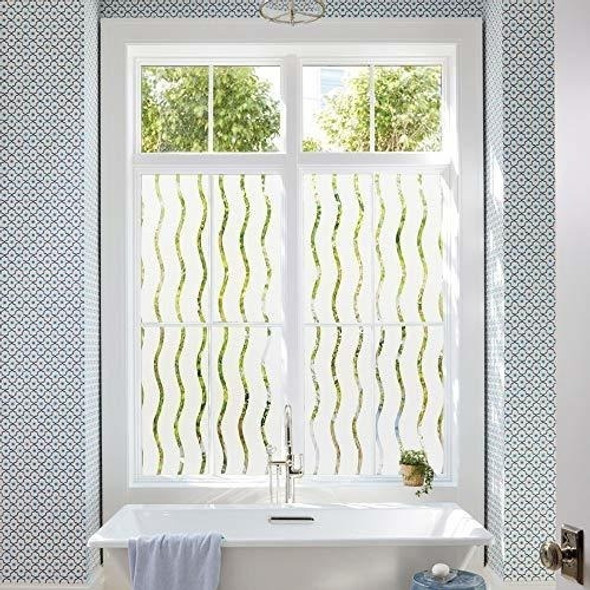 Vinilo No Adhesivo Para Vidrio Bloqueo Uv 90x200cm / Ondas 1 Vinilo No Adhesivo Para Vidrio Bloqueo Uv 90x200cm / Ondas 1