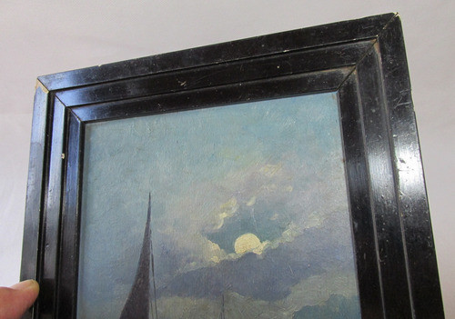 Antigua Pequeña Pintura, Oleo Sobre Madera, Firmada Banyai 1